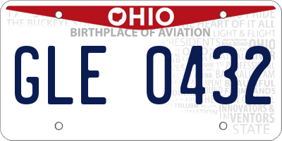 OH license plate GLE0432