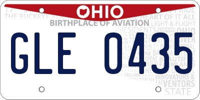 OH license plate GLE0435