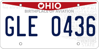 OH license plate GLE0436