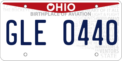 OH license plate GLE0440