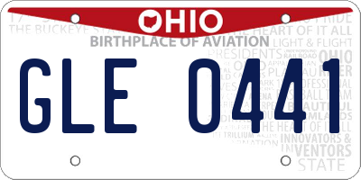 OH license plate GLE0441