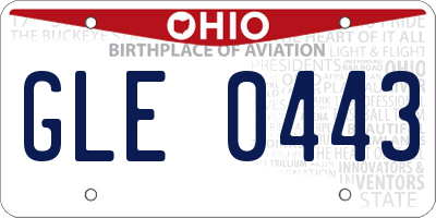 OH license plate GLE0443