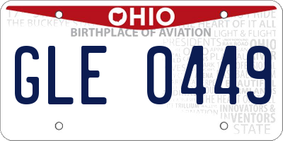 OH license plate GLE0449