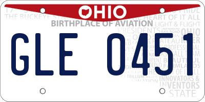 OH license plate GLE0451