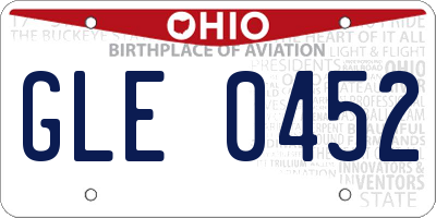 OH license plate GLE0452
