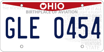 OH license plate GLE0454