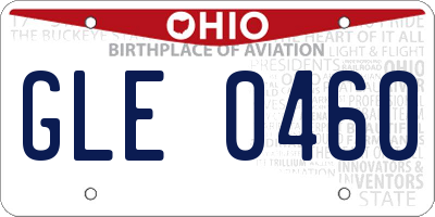OH license plate GLE0460