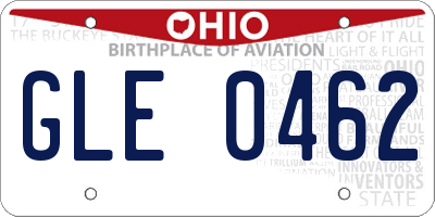 OH license plate GLE0462