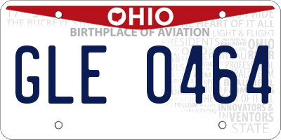 OH license plate GLE0464
