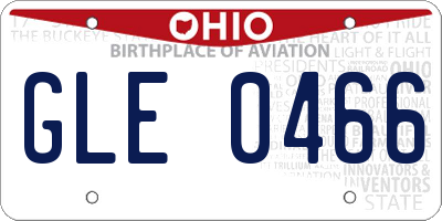 OH license plate GLE0466