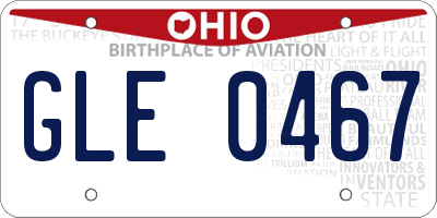 OH license plate GLE0467