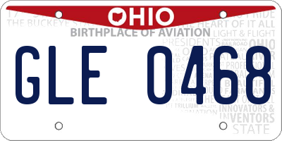 OH license plate GLE0468