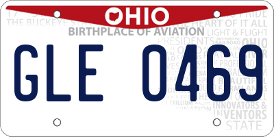OH license plate GLE0469