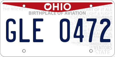 OH license plate GLE0472