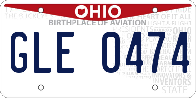 OH license plate GLE0474