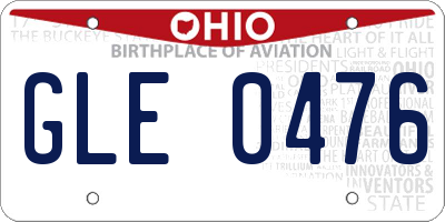 OH license plate GLE0476