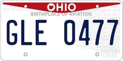 OH license plate GLE0477