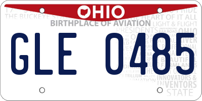 OH license plate GLE0485