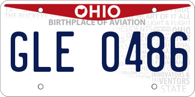 OH license plate GLE0486