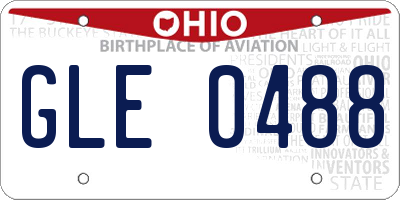 OH license plate GLE0488
