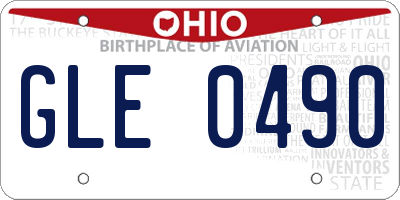 OH license plate GLE0490