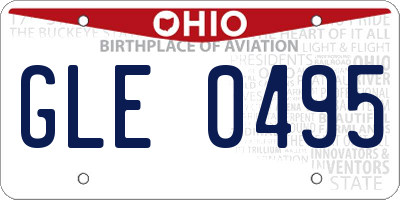OH license plate GLE0495