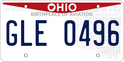 OH license plate GLE0496