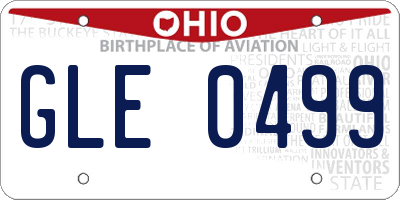OH license plate GLE0499