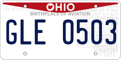 OH license plate GLE0503
