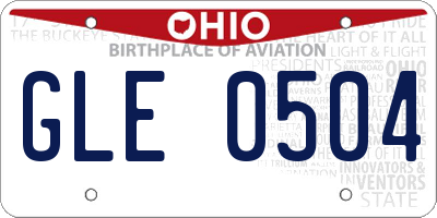 OH license plate GLE0504