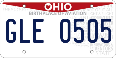 OH license plate GLE0505