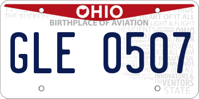 OH license plate GLE0507