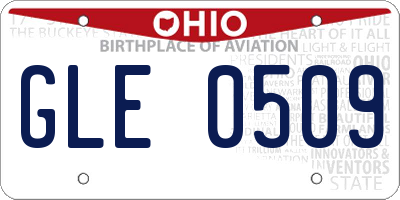 OH license plate GLE0509