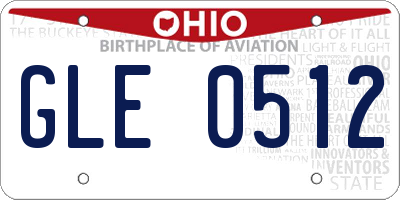 OH license plate GLE0512