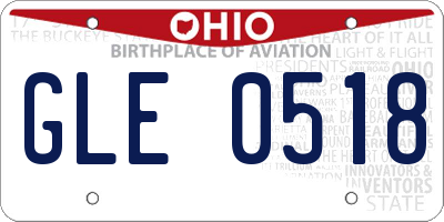 OH license plate GLE0518