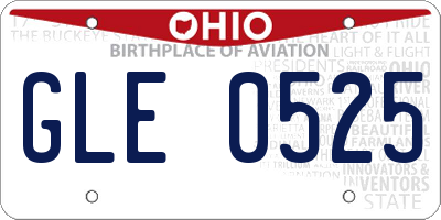 OH license plate GLE0525