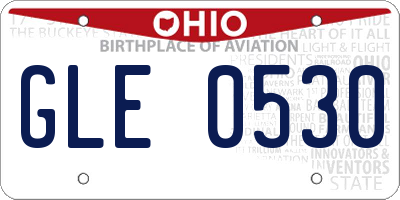 OH license plate GLE0530
