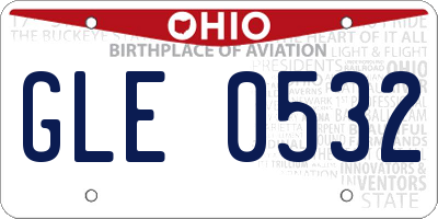 OH license plate GLE0532
