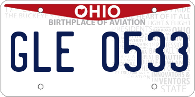 OH license plate GLE0533