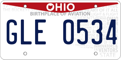 OH license plate GLE0534
