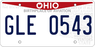 OH license plate GLE0543