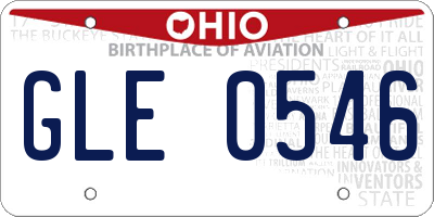 OH license plate GLE0546