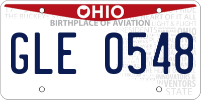 OH license plate GLE0548