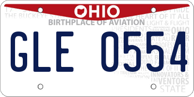 OH license plate GLE0554