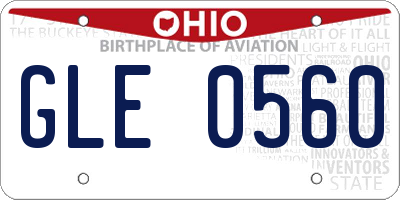 OH license plate GLE0560