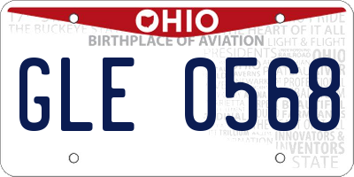 OH license plate GLE0568