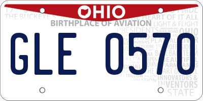 OH license plate GLE0570