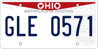 OH license plate GLE0571