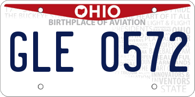 OH license plate GLE0572