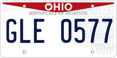 OH license plate GLE0577